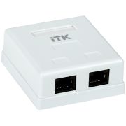 Розетка информационная настенная RJ-45 категория е 2 порта