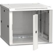 Шкаф настенный 19' LINEA W 9U 600x600мм стеклянная дверь RAL7035