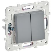 SKANDY Выключатель 2-клавишный проходной 10А SK-V05Gr серый IEK