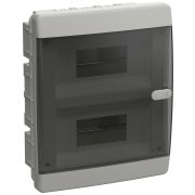 Корпус пластиковый встраиваемый на 18 модулей ЩРВ-П-18 IP41 UNION Compact черная прозрачная дверь