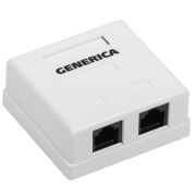 Розетка информационная настенная RJ45 категории 5Е UTP 2 порта GENERICA